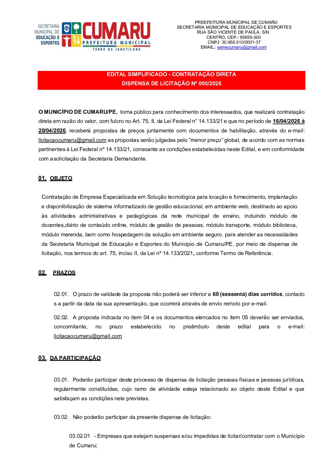 Edital Diario escolar