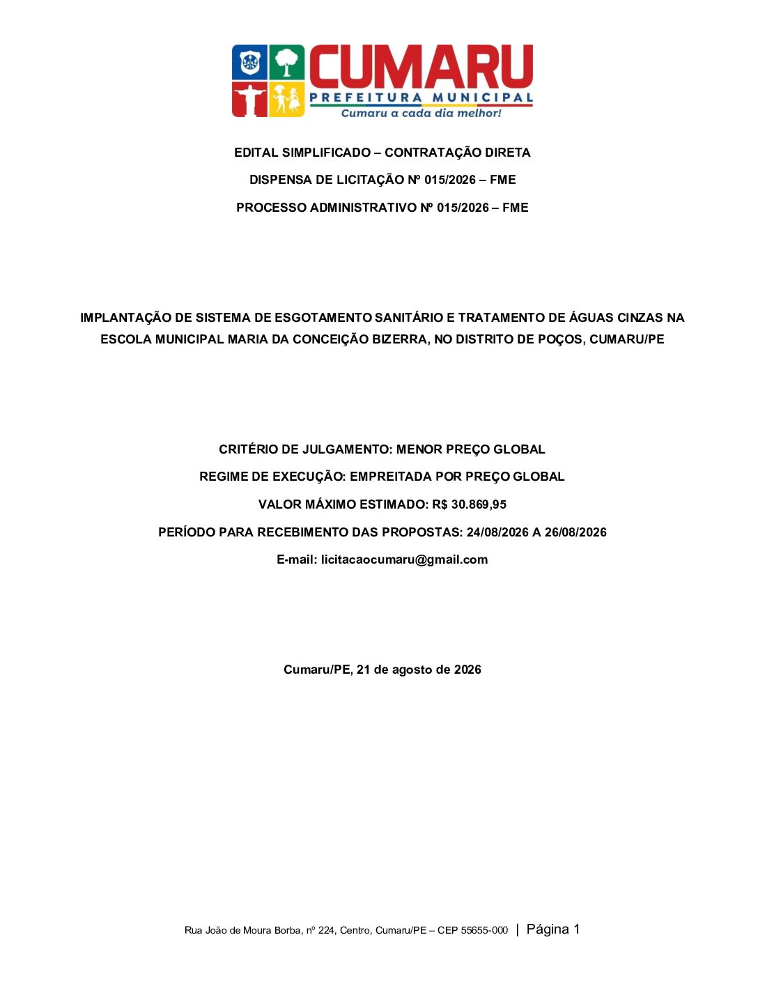 Edital_Dispensa_Esgotamento_Escola_Pocos_Cumaru_2026